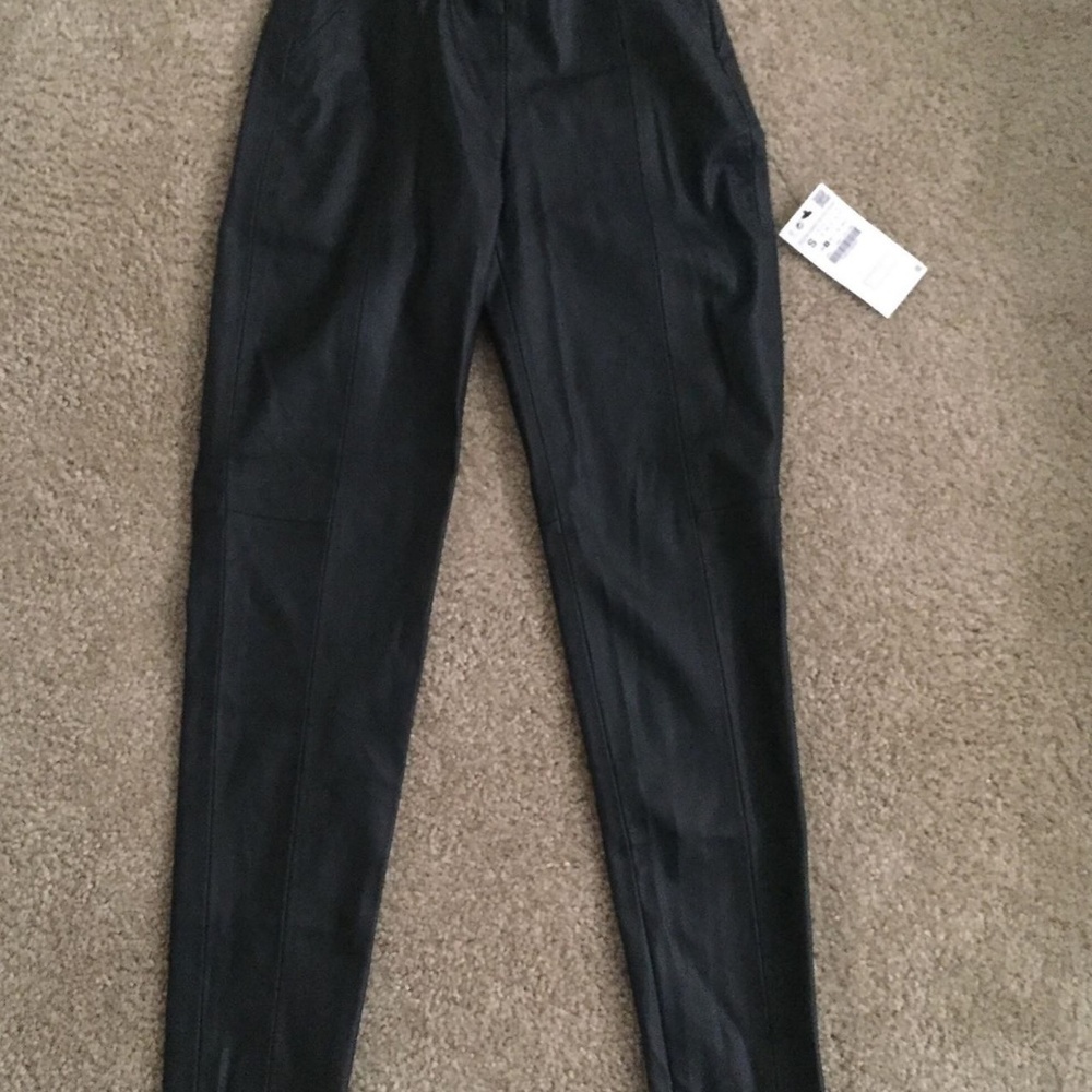 ZARA black faux leather pants
